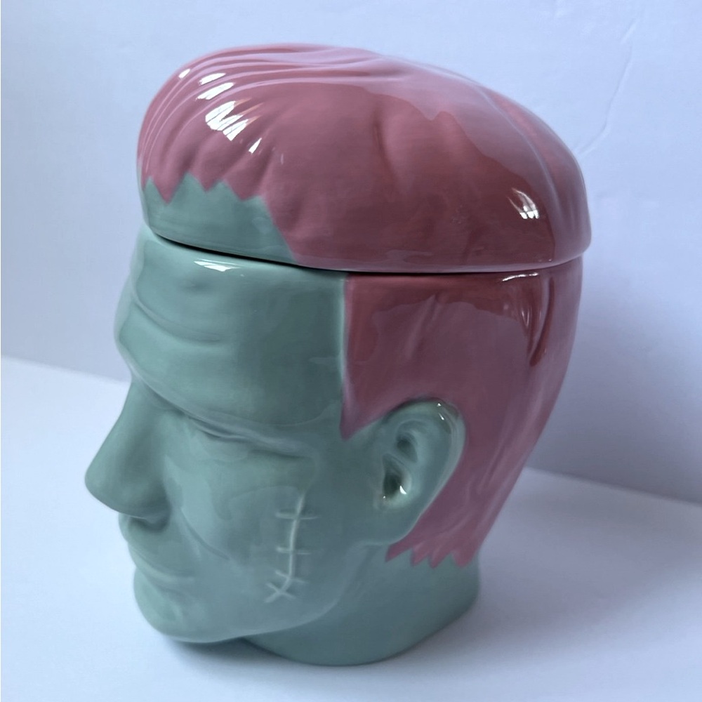 Pastel Target Bullseye Frankenstein Monster Canister Jar Decor - Picture 2 of 3